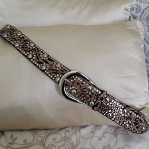 Guess animal print studded belt